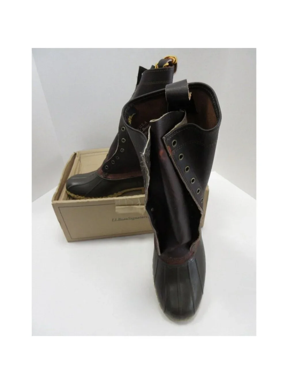 LL Bean Duck Boots 11 D Maine Signature Leather Hunting Shoes  USA